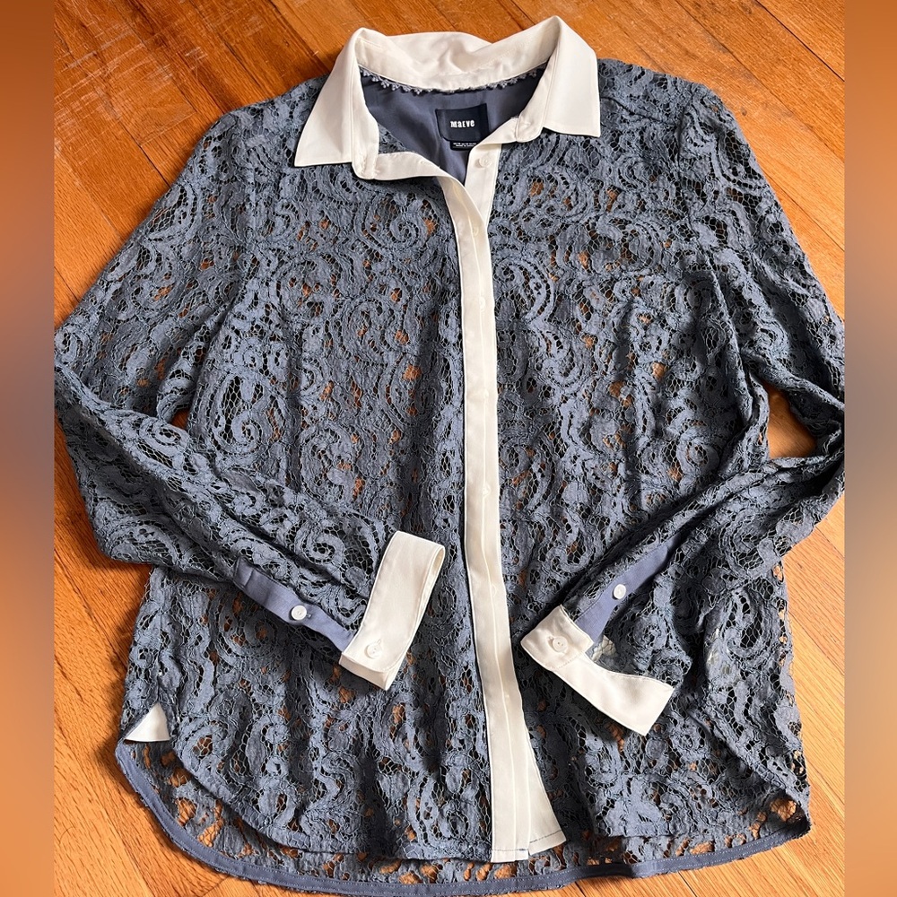 Maeve Lace Button-Up Blouse – Women’s Size 10 – Anthropologie